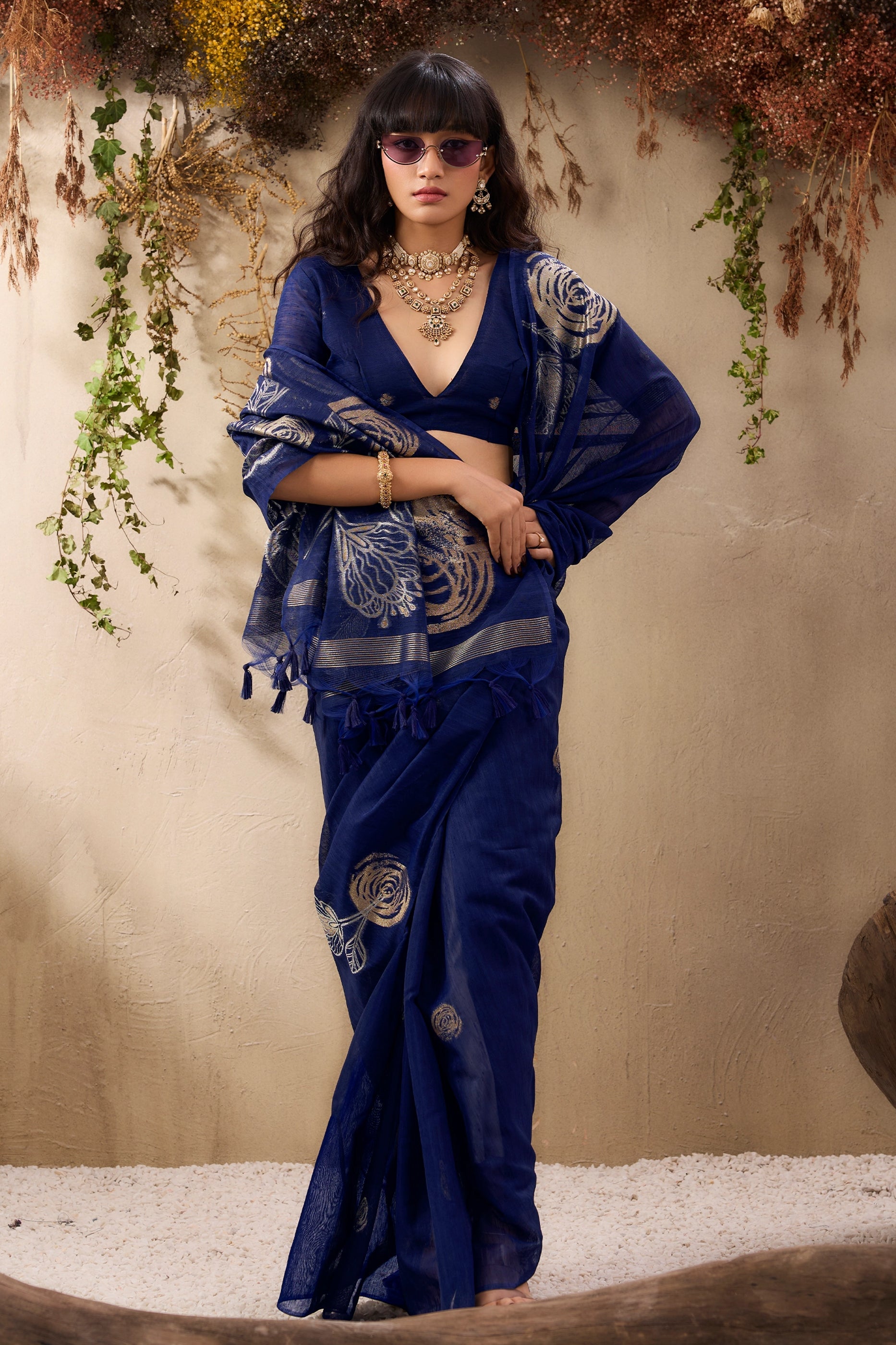 Blue Woven Silk Saree-SAR11226_5_SareeButa.com
