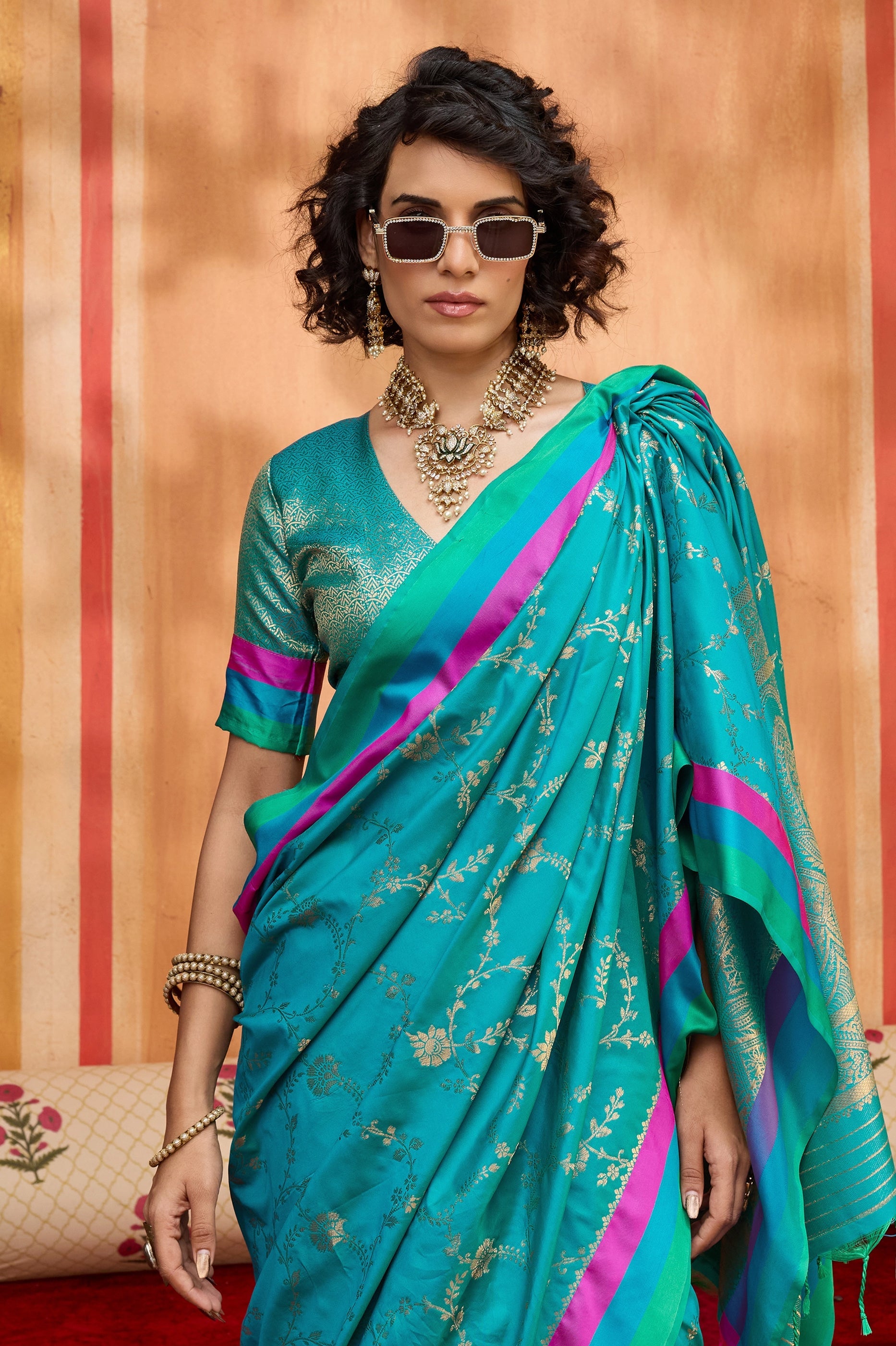 Blue Woven Silk Saree-SAR11234_2_SareeButa.com