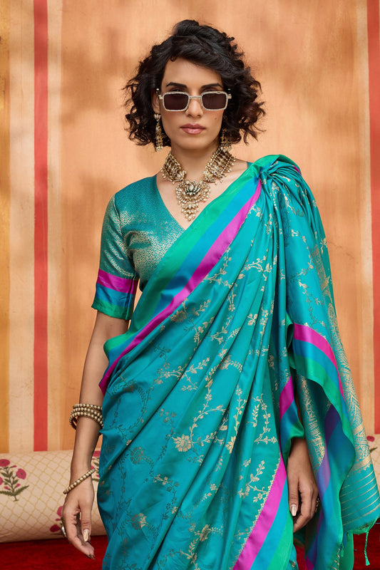 Blue Woven Silk Saree-SAR11234_2_SareeButa.com