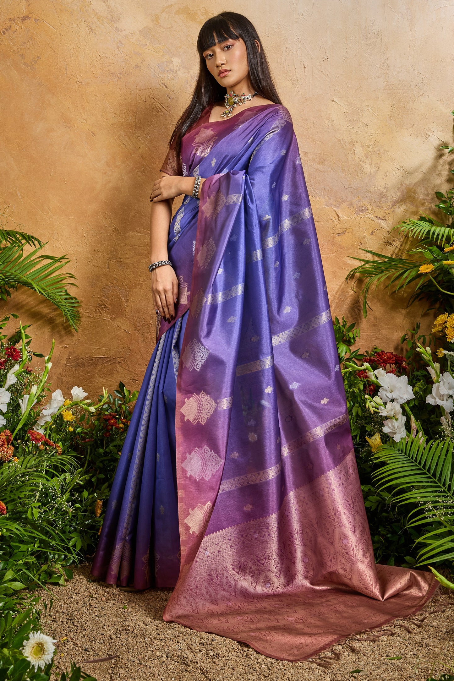 Blue Woven Silk Saree-SAR11941_3_SareeButa.com