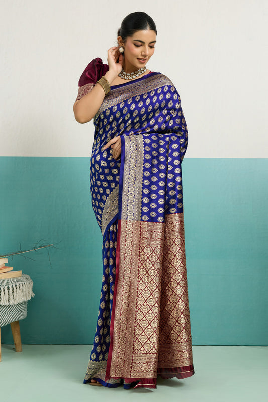 Blue Woven Silk Saree-SAR12509_1_SareeButa.com