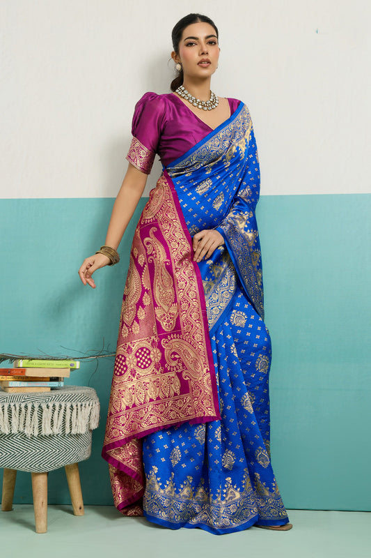 Blue Woven Silk Saree-SAR12515_1_SareeButa.com