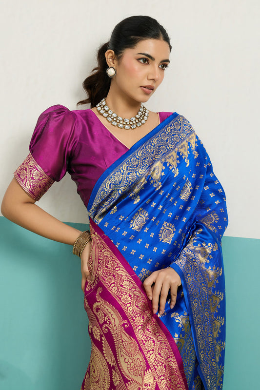 Blue Woven Silk Saree-SAR12515_2_SareeButa.com