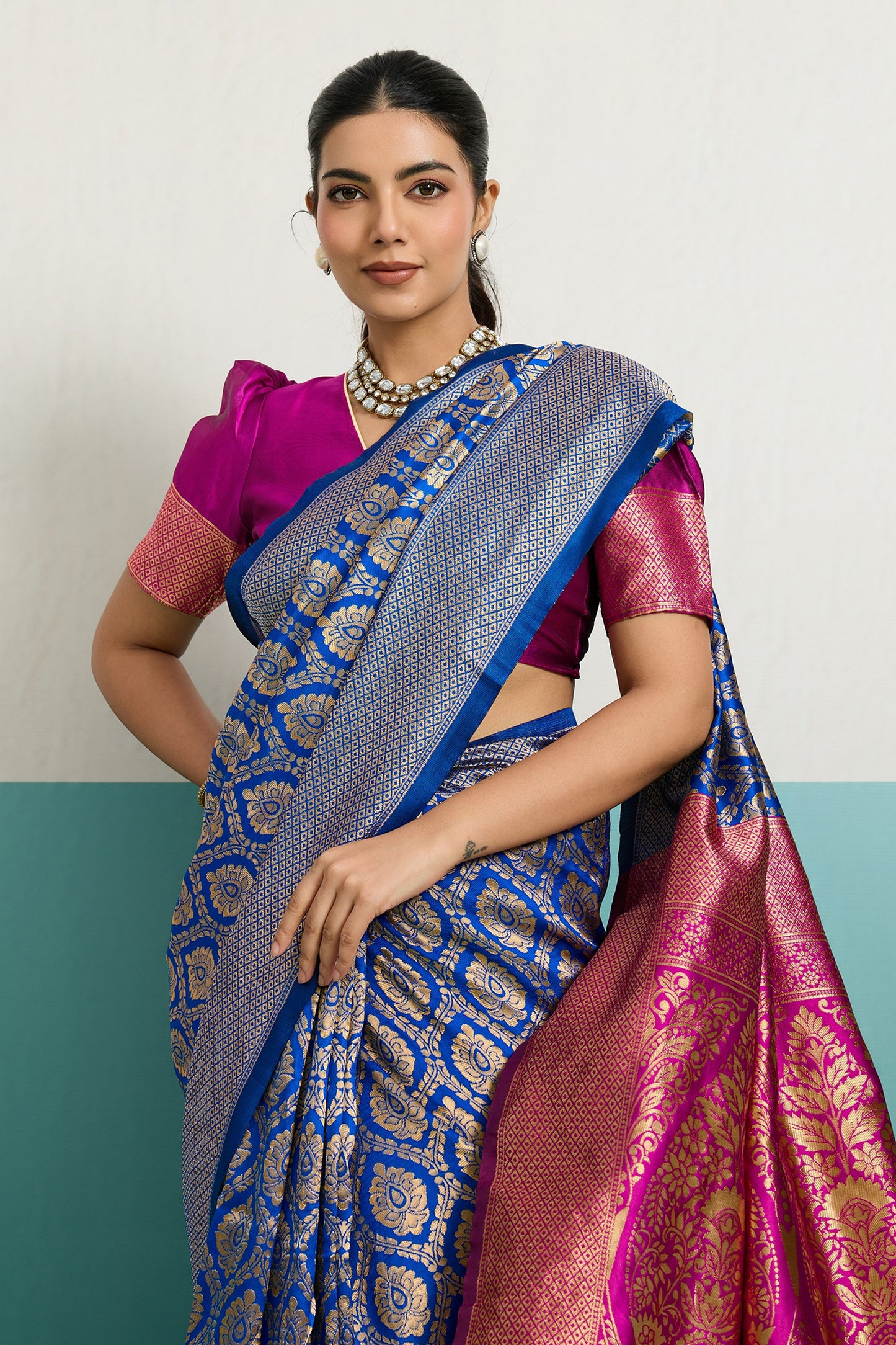 Blue Woven Silk Saree-SAR12522_2_SareeButa.com