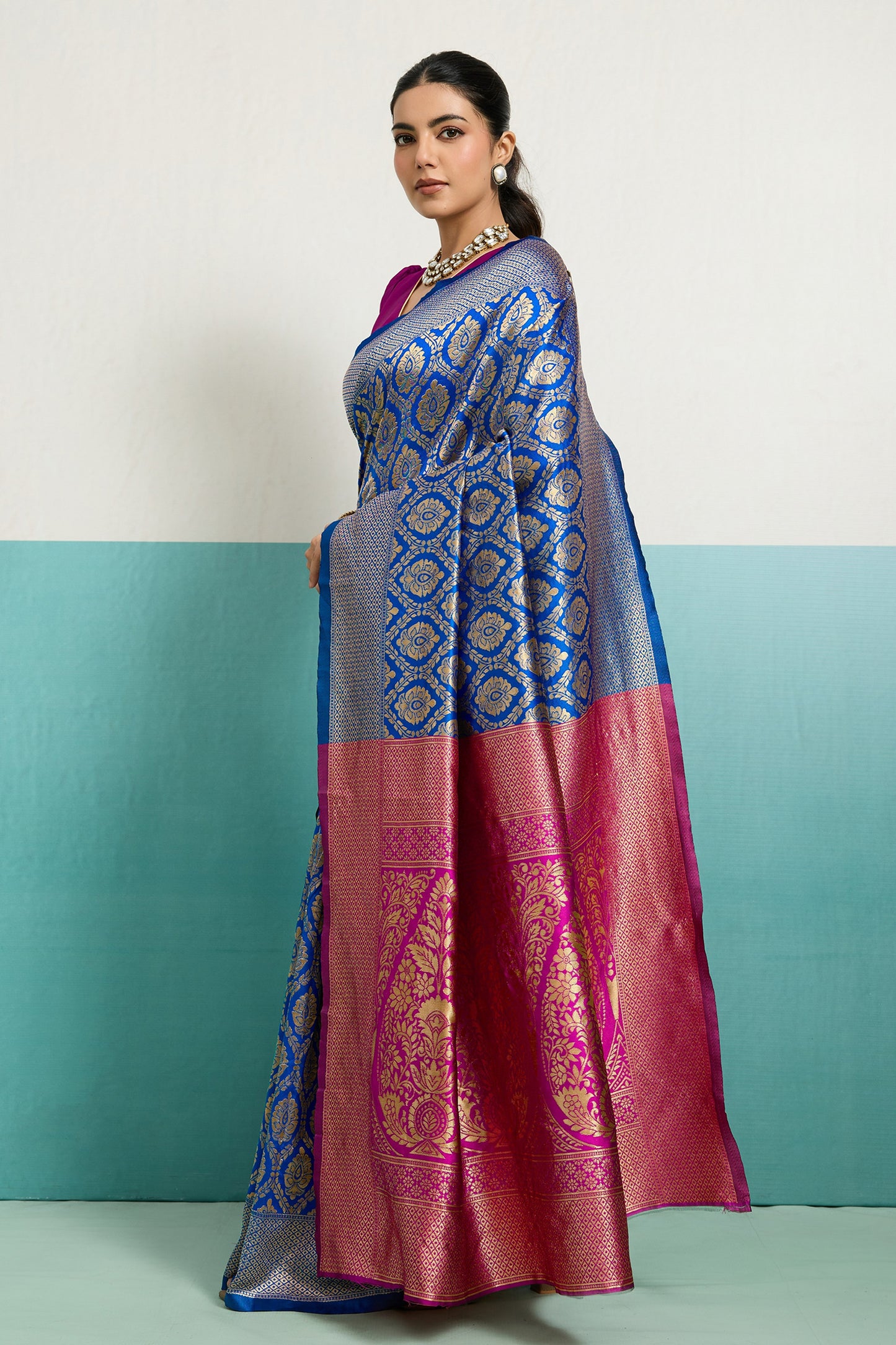 Blue Woven Silk Saree-SAR12522_3_SareeButa.com
