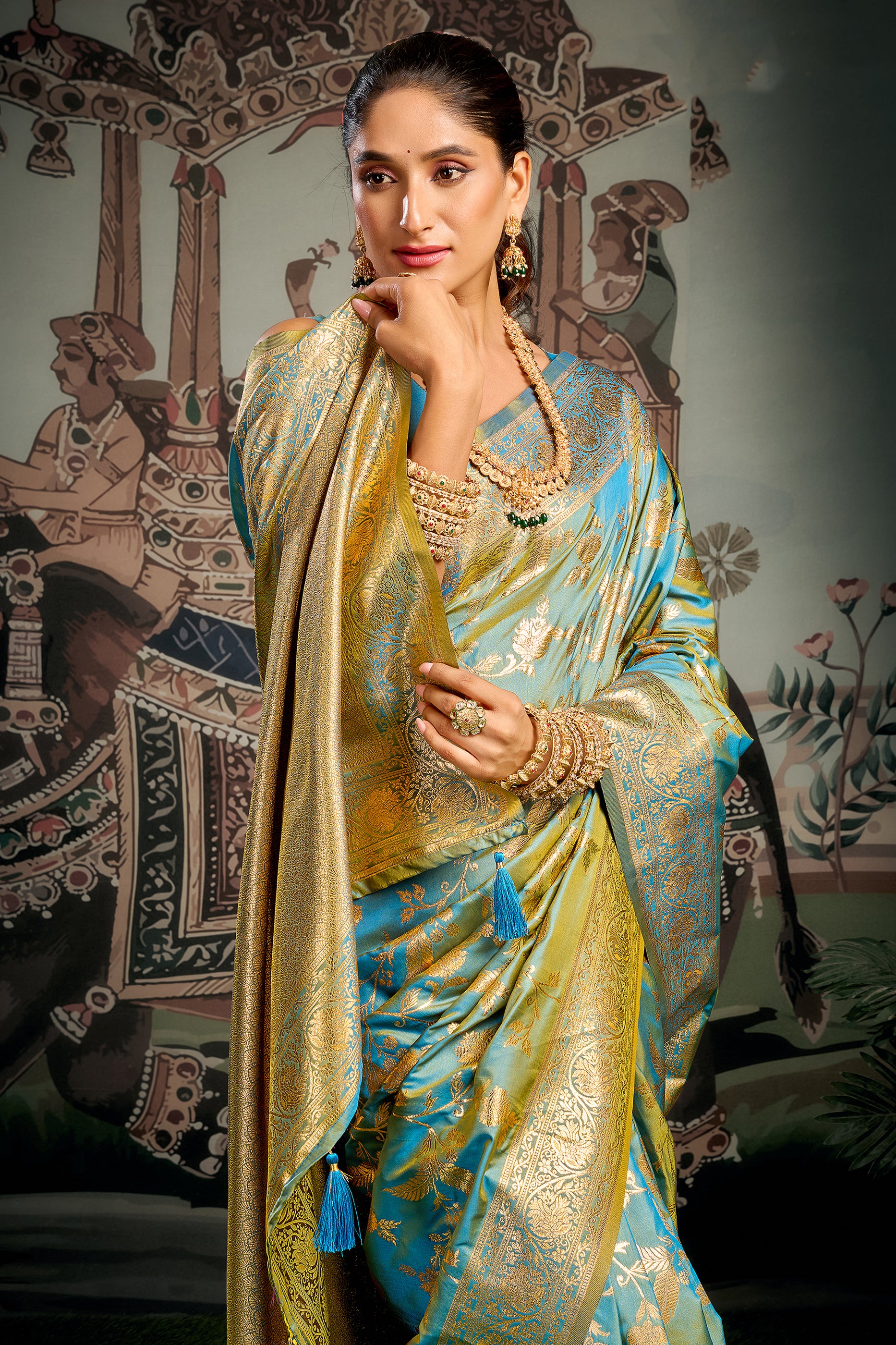 Blue Woven Silk Saree-SAR12621_2_SareeButa.com
