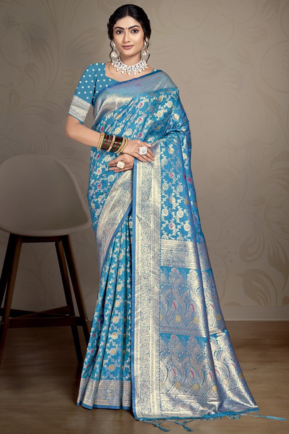 Blue Silk Saree-ZB132943_1_SareeButa.com