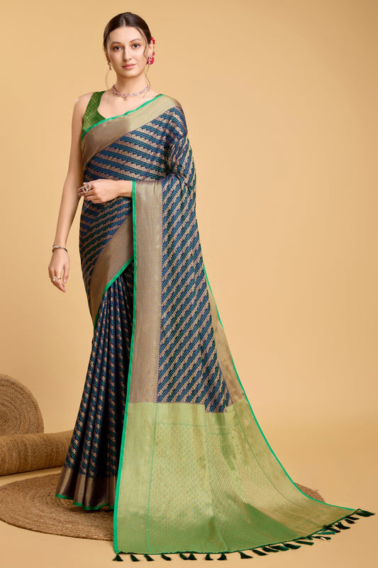 Blue Woven Silk Saree-ZB133117_1_SareeButa.com