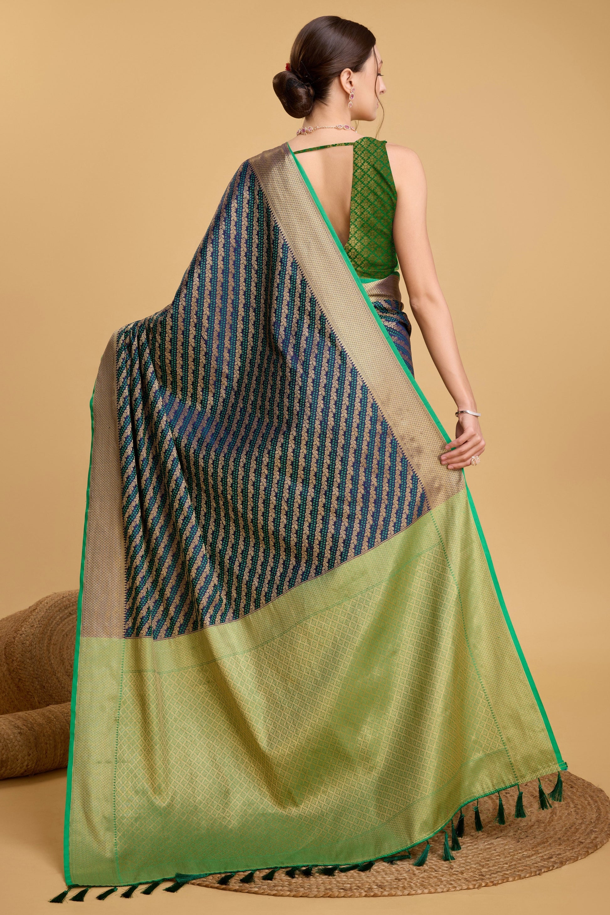 Blue Woven Silk Saree-ZB133117_3_SareeButa.com