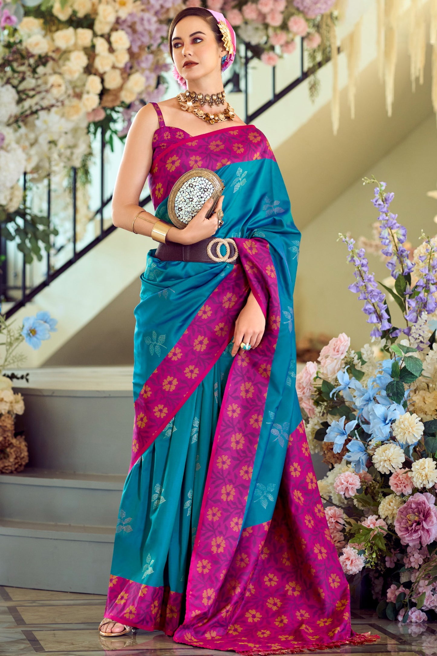 Blue Woven Silk Saree-ZB133402_1_SareeButa.com