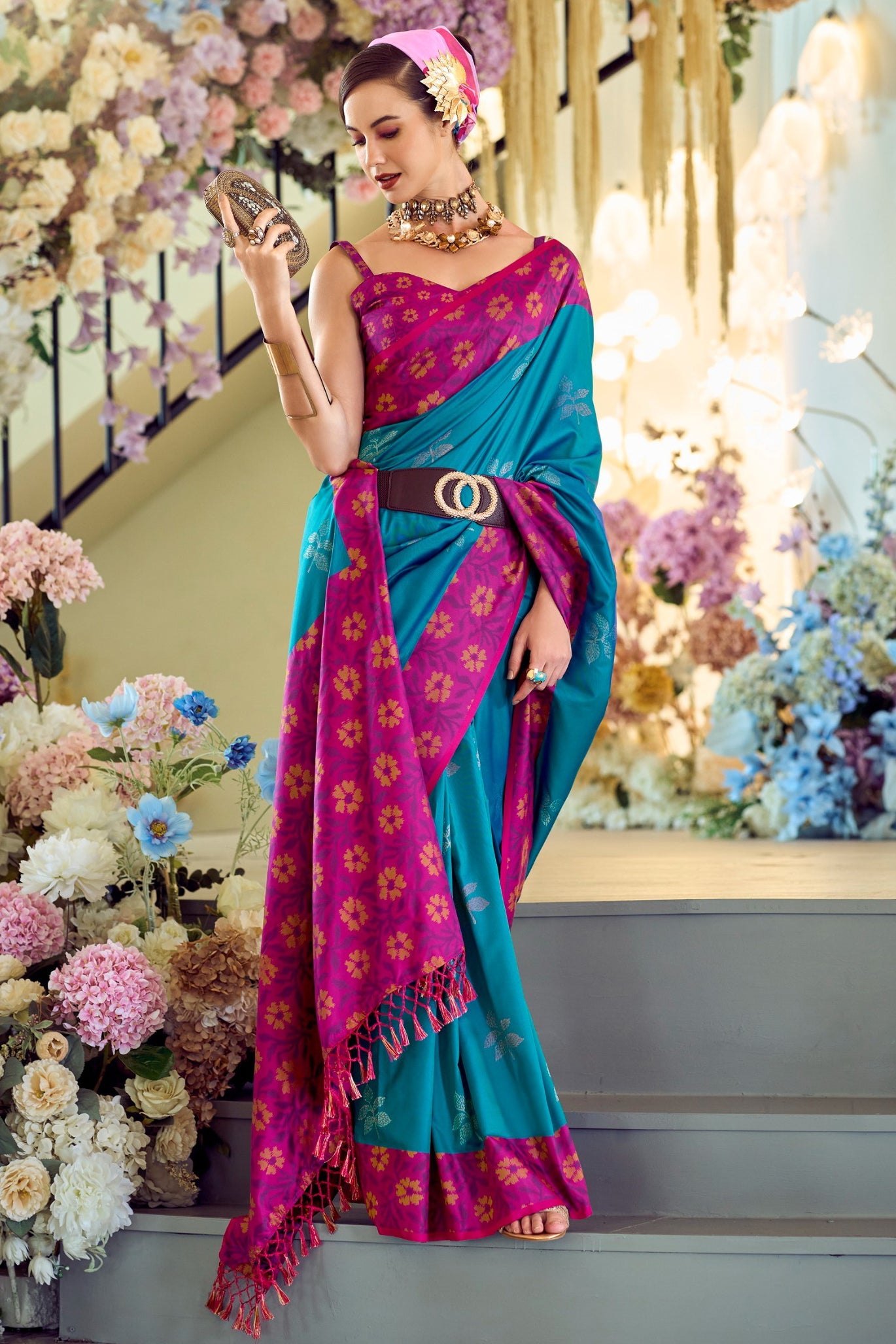 Blue Woven Silk Saree-ZB133402_3_SareeButa.com