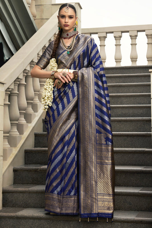 Blue Woven Silk Saree-ZB133527_1_SareeButa.com