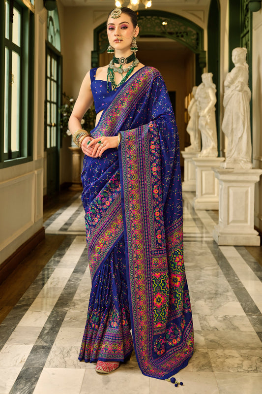 Blue Woven Silk Saree-ZB133662_1_SareeButa.com