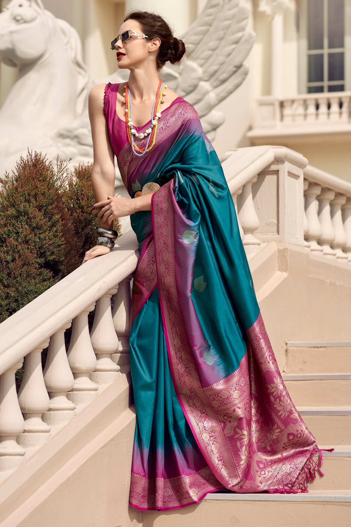 Blue Woven Silk Saree-ZB133772_1_SareeButa.com