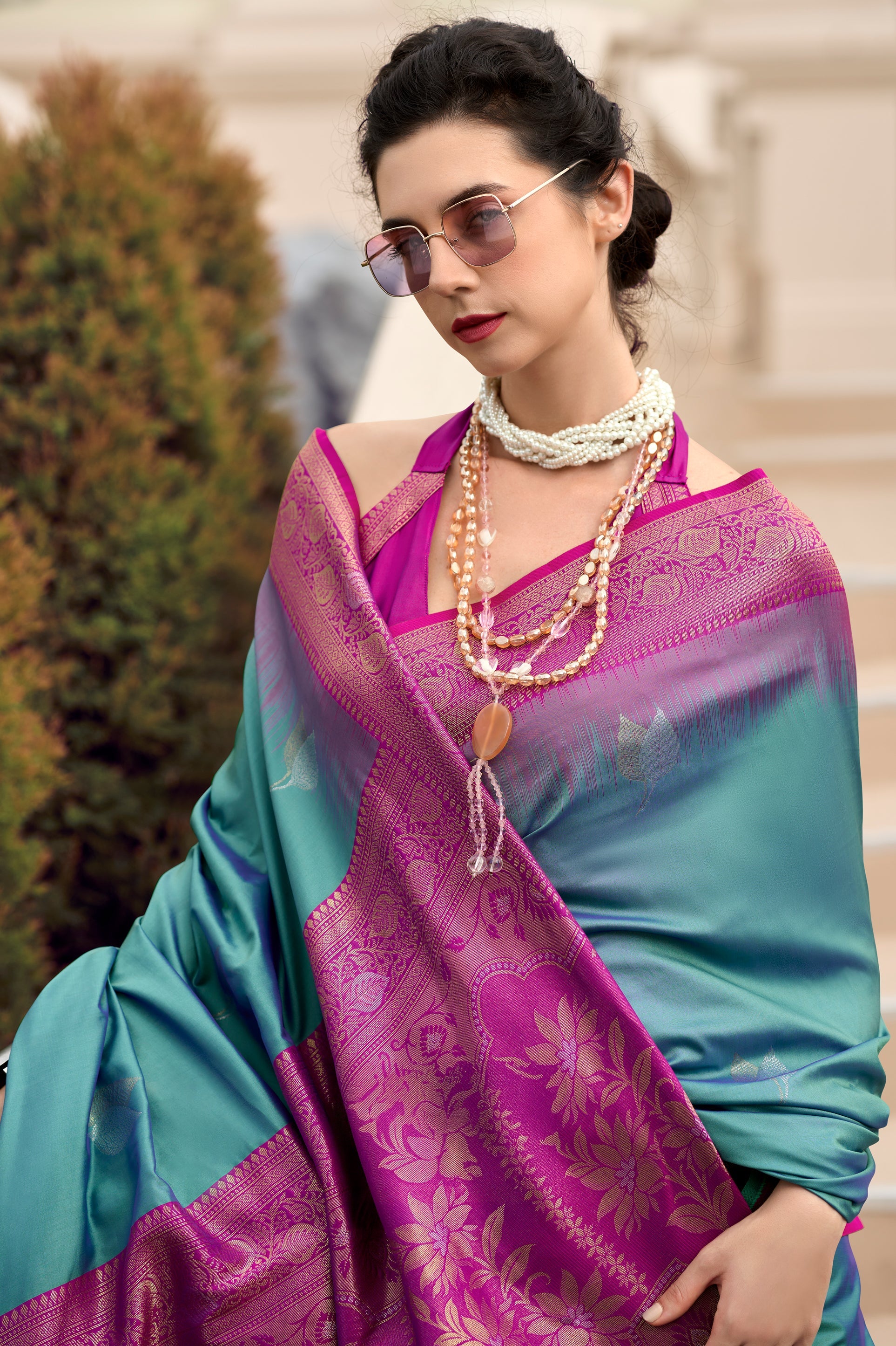 Blue Woven Silk Saree-ZB133777_4_SareeButa.com