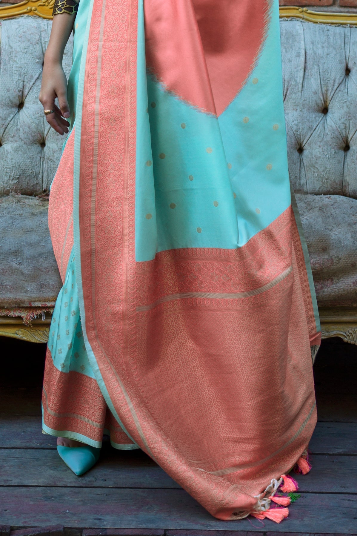 Blue Woven Silk Saree-ZB134021_4_SareeButa.com