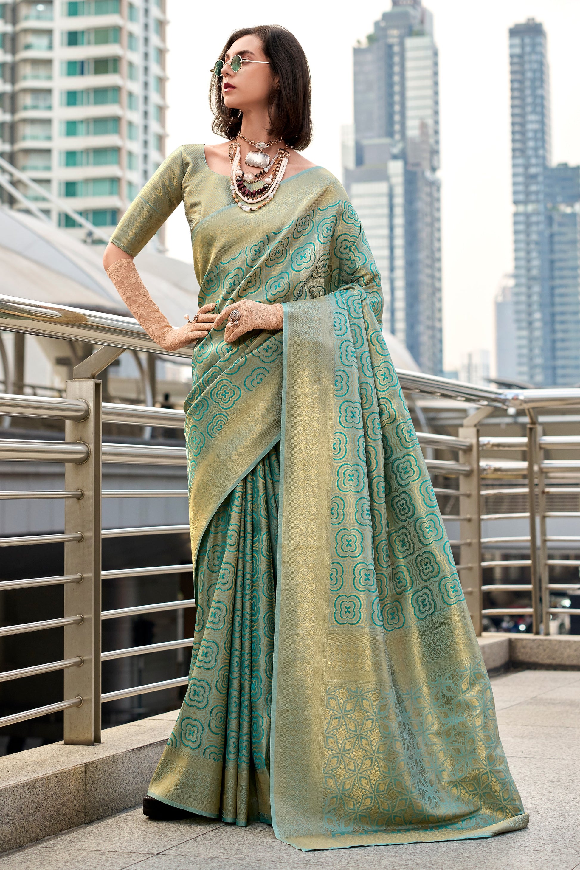 Blue Woven Silk Saree-ZB134045_1_SareeButa.com