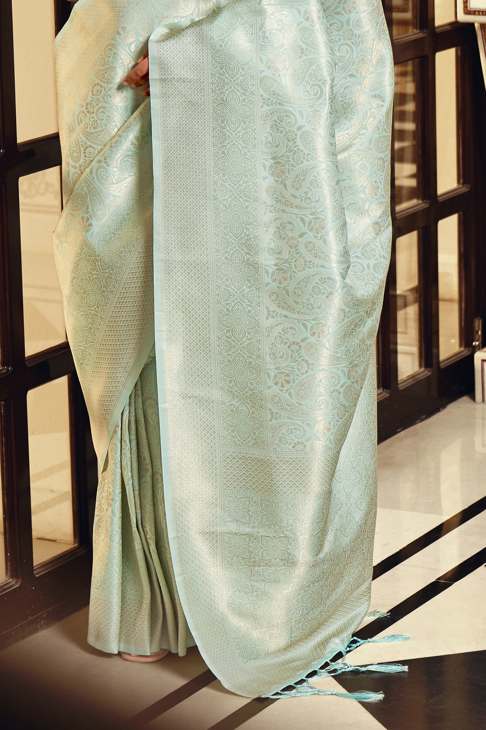 Blue Woven Silk Saree-ZB134149_4_SareeButa.com