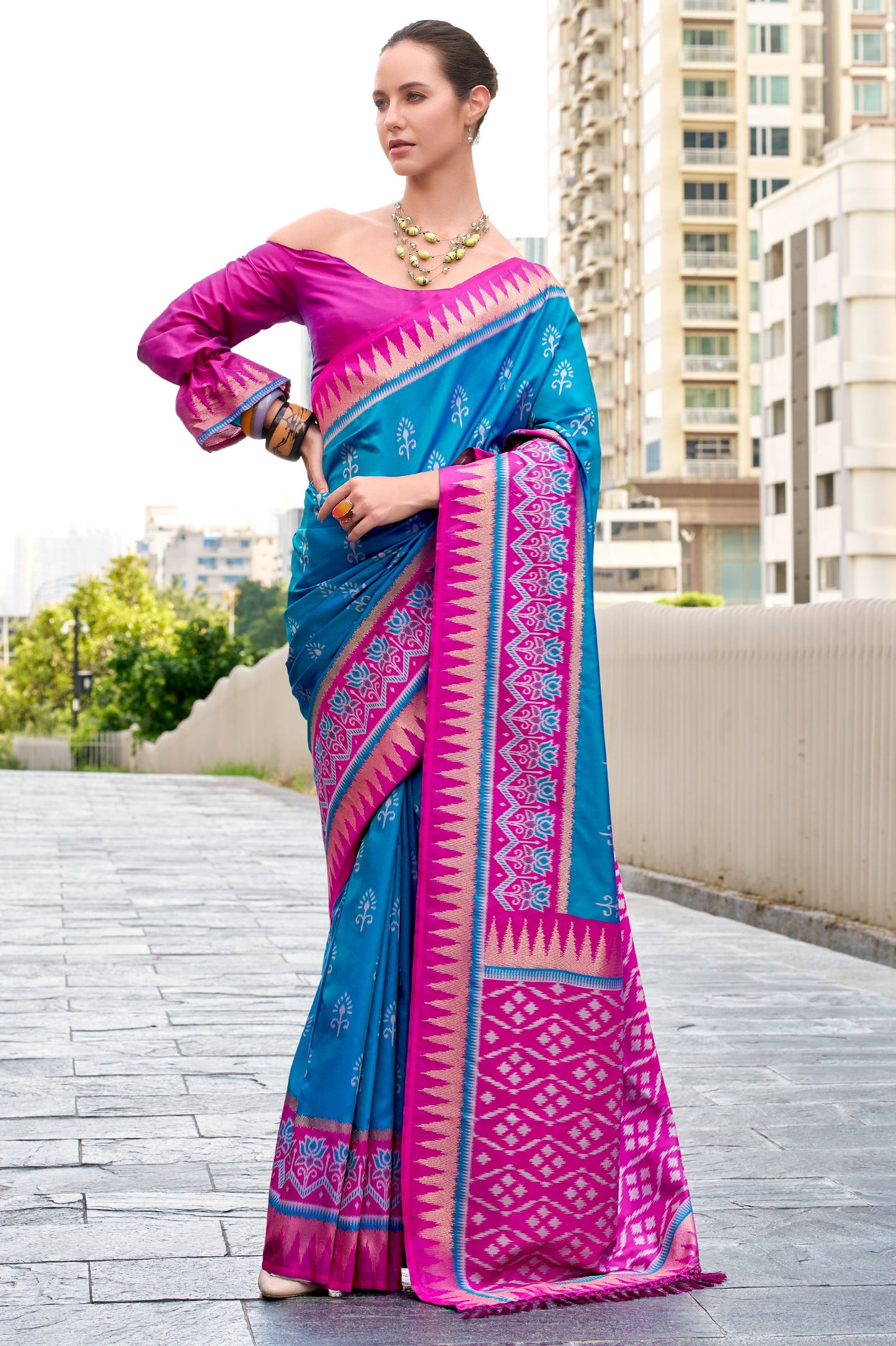 Blue Woven Silk Saree-ZB134699_1_SareeButa.com