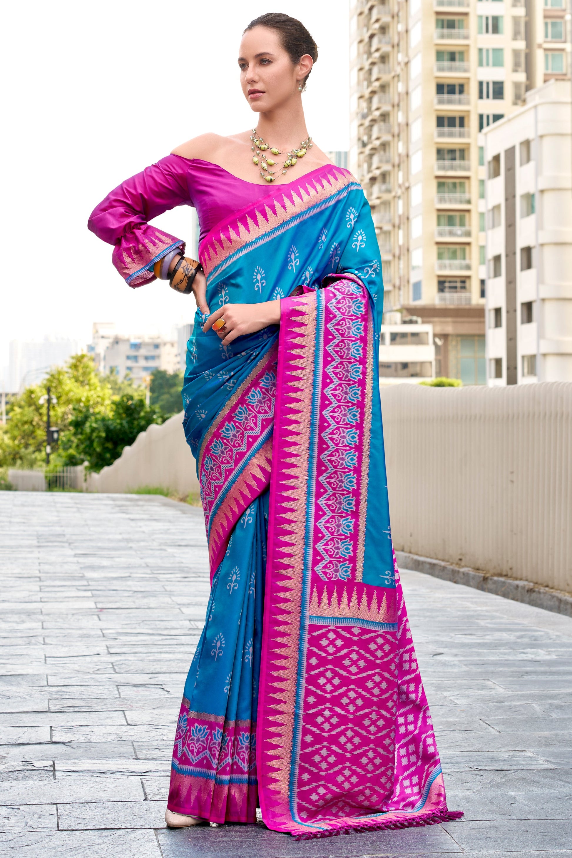 Blue Woven Silk Saree-ZB134699_1_SareeButa.com