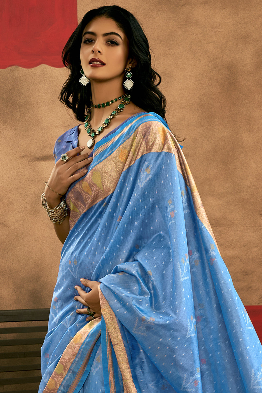 Blue Woven Silk Saree With Patola Pallu-ZB133520_3_SareeButa.com
