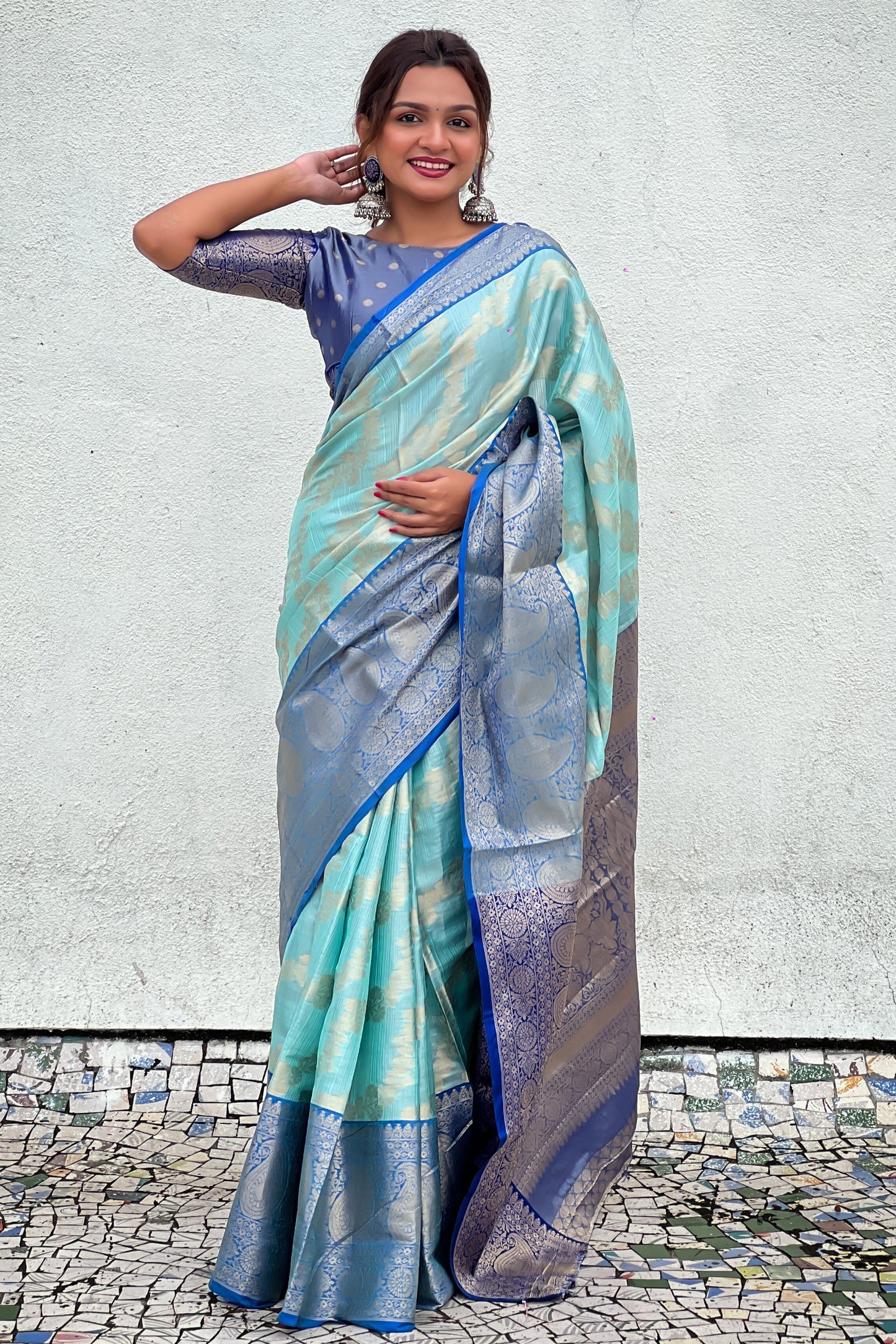 Blue Woven Tissue Silk Saree-ZB133080_4_SareeButa.Com