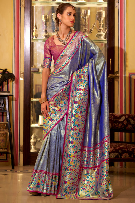 Blue Woven Tissue Silk Saree-ZB134741_1_SareeButa.com