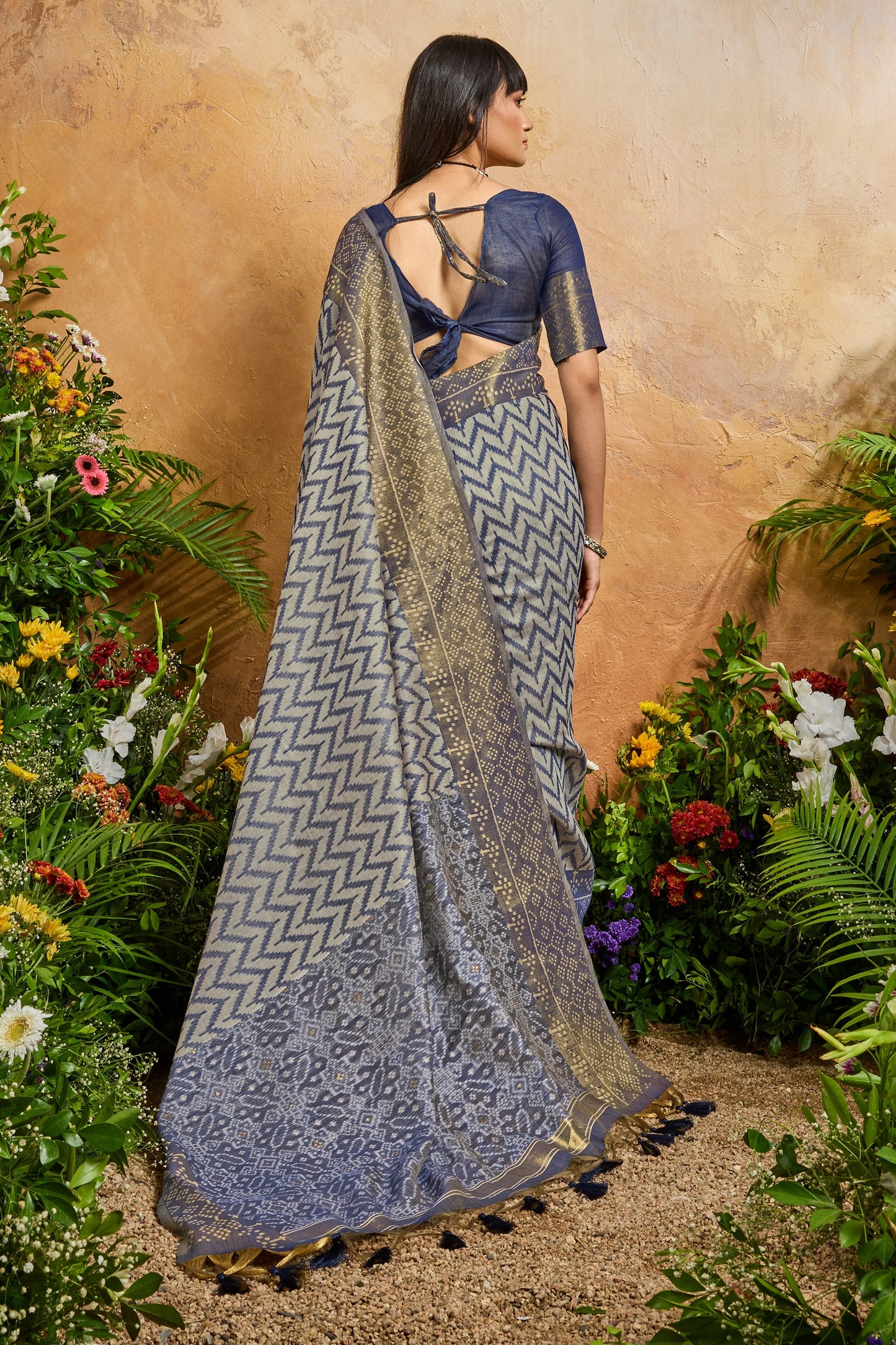 Blue Woven Viscose Cotton Saree-SAR12327_3_SareeButa.com