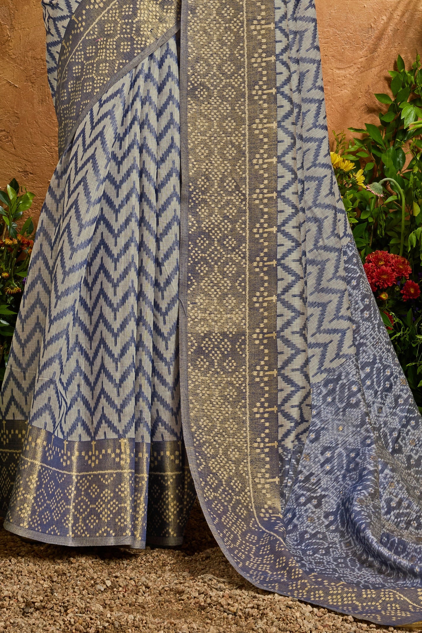 Blue Woven Viscose Cotton Saree-SAR12327_5_SareeButa.com