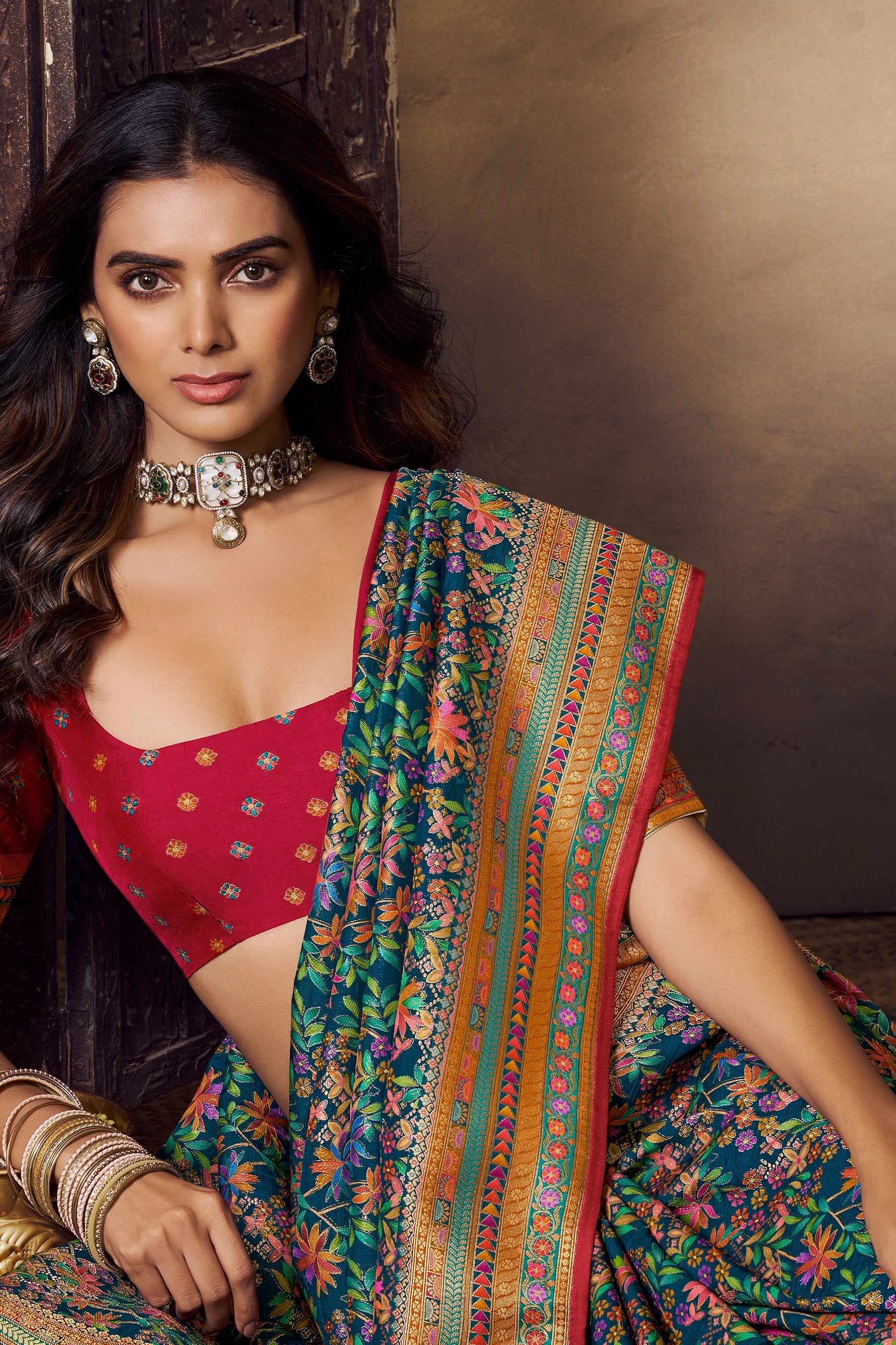 Blue Woven Viscose Silk Saree-SAR11023_2_SareeButa.com