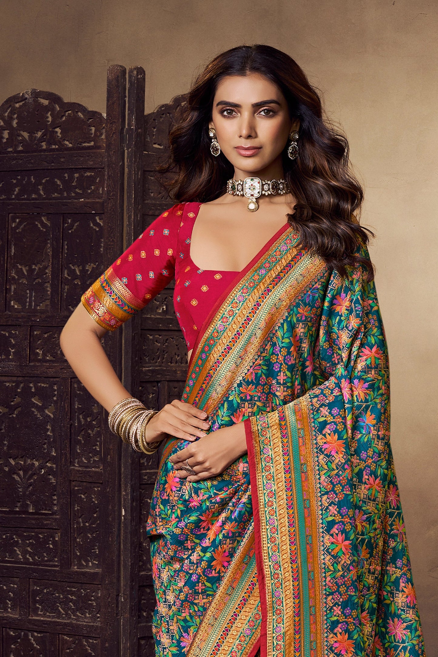 Blue Woven Viscose Silk Saree-SAR11023_3_SareeButa.com