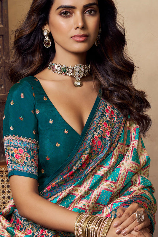 Blue Woven Viscose Silk Saree-SAR11026_2_SareeButa.com