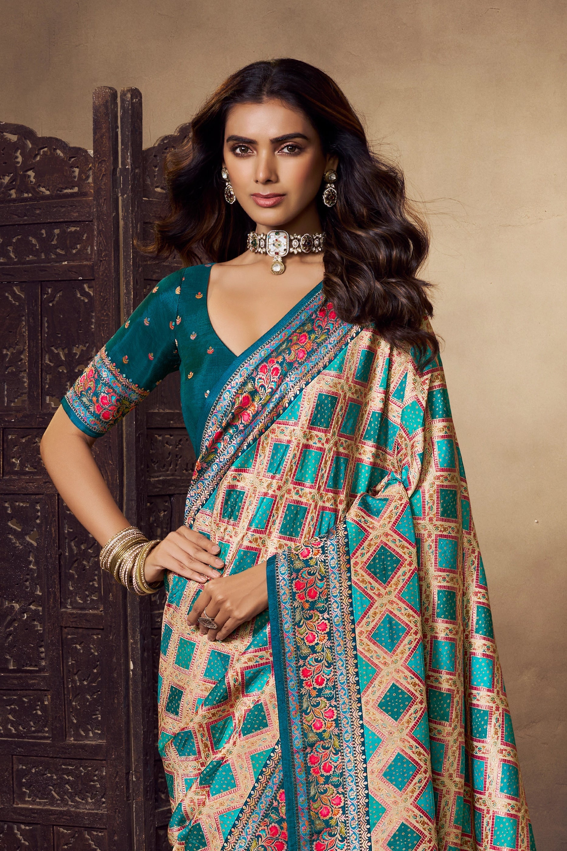 Blue Woven Viscose Silk Saree-SAR11026_3_SareeButa.com