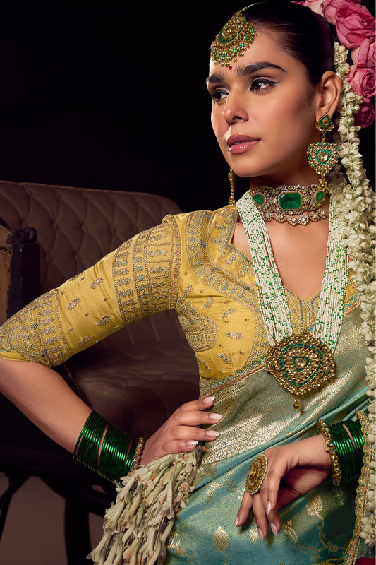 Blue Woven Viscose Tissue Saree-ZB134652_2_SareeButa.com