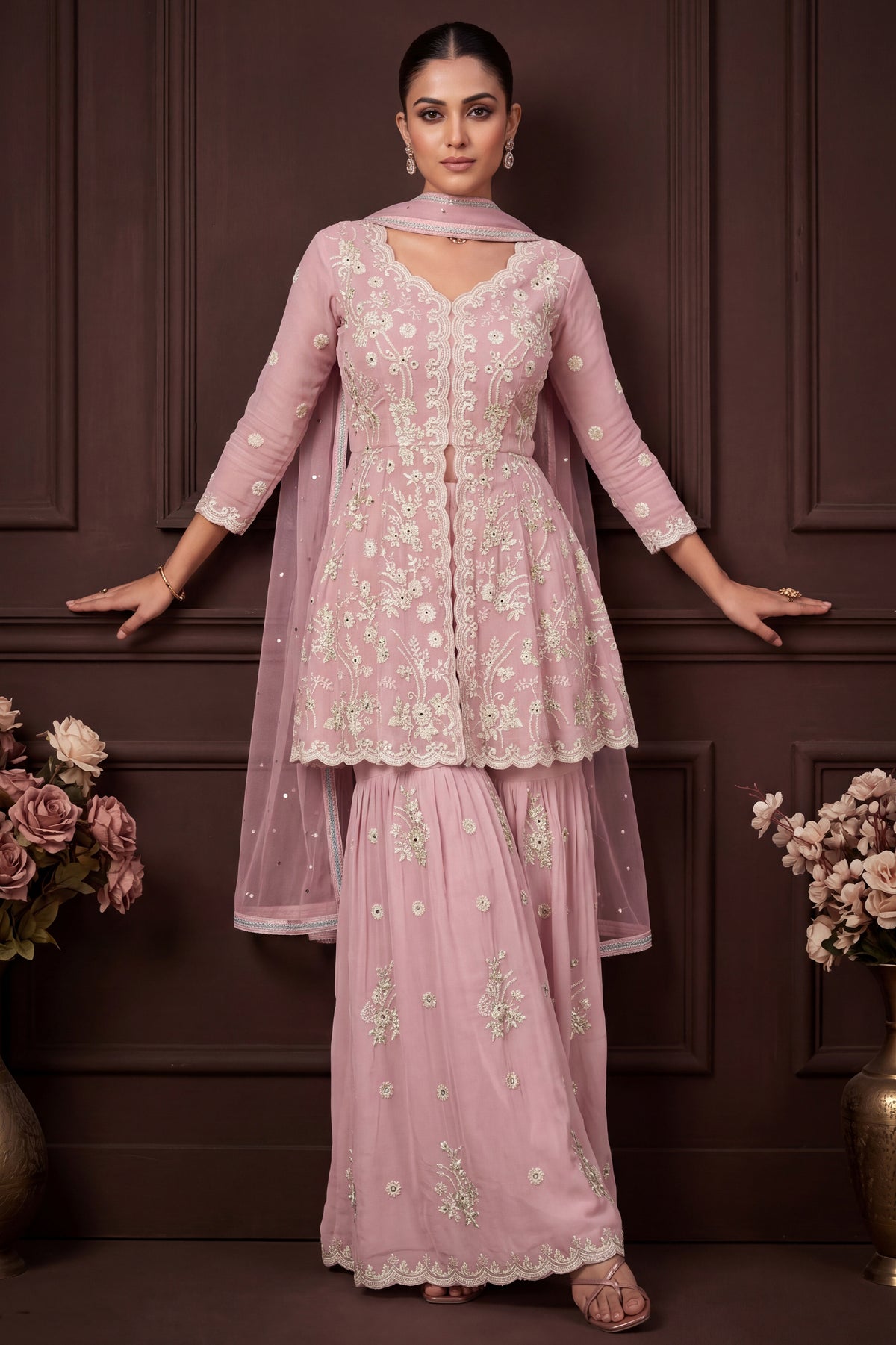 Blush Pink Readymade Georgette Sharara Suit-SAR13350_1_SareeButa.com