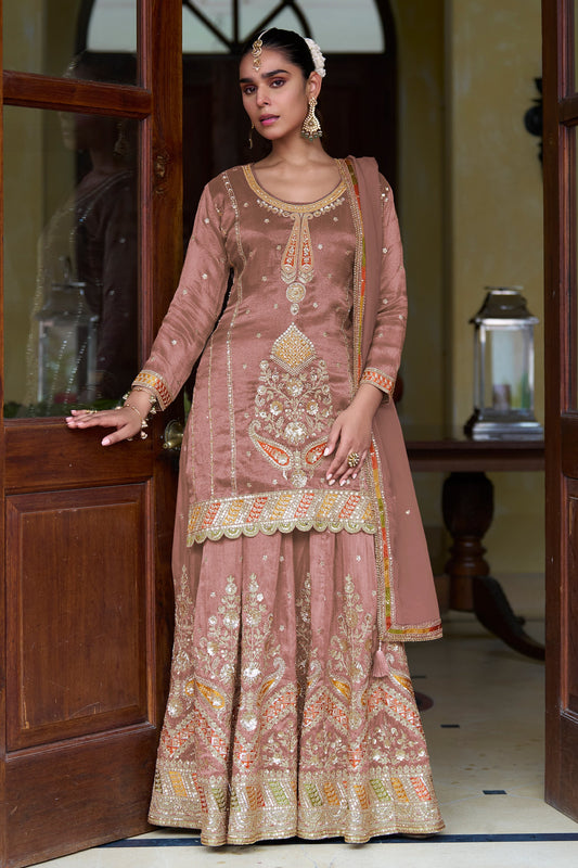 Blush Pink Readymade Simar Silk Palazzo Suit-SAR11057_1_SareeButa.com