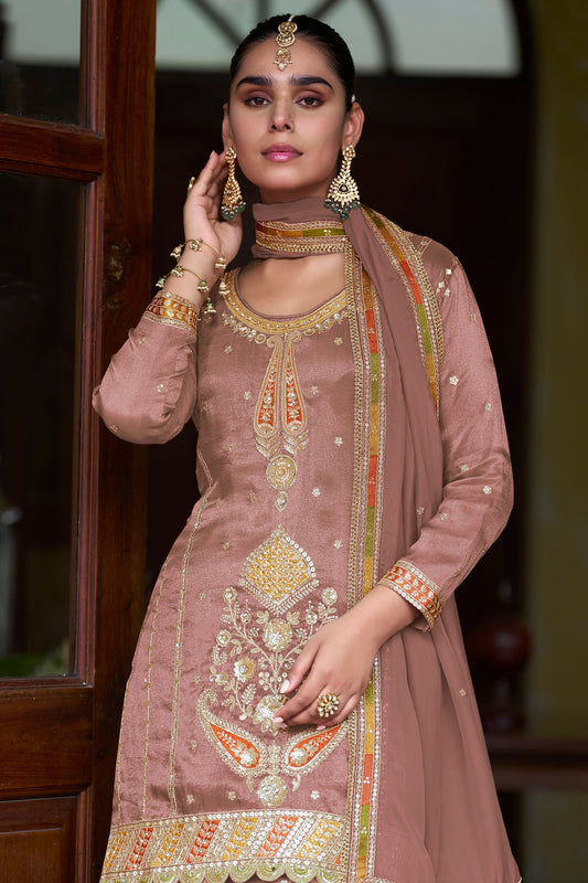 Blush Pink Readymade Simar Silk Palazzo Suit-SAR11057_2_SareeButa.com