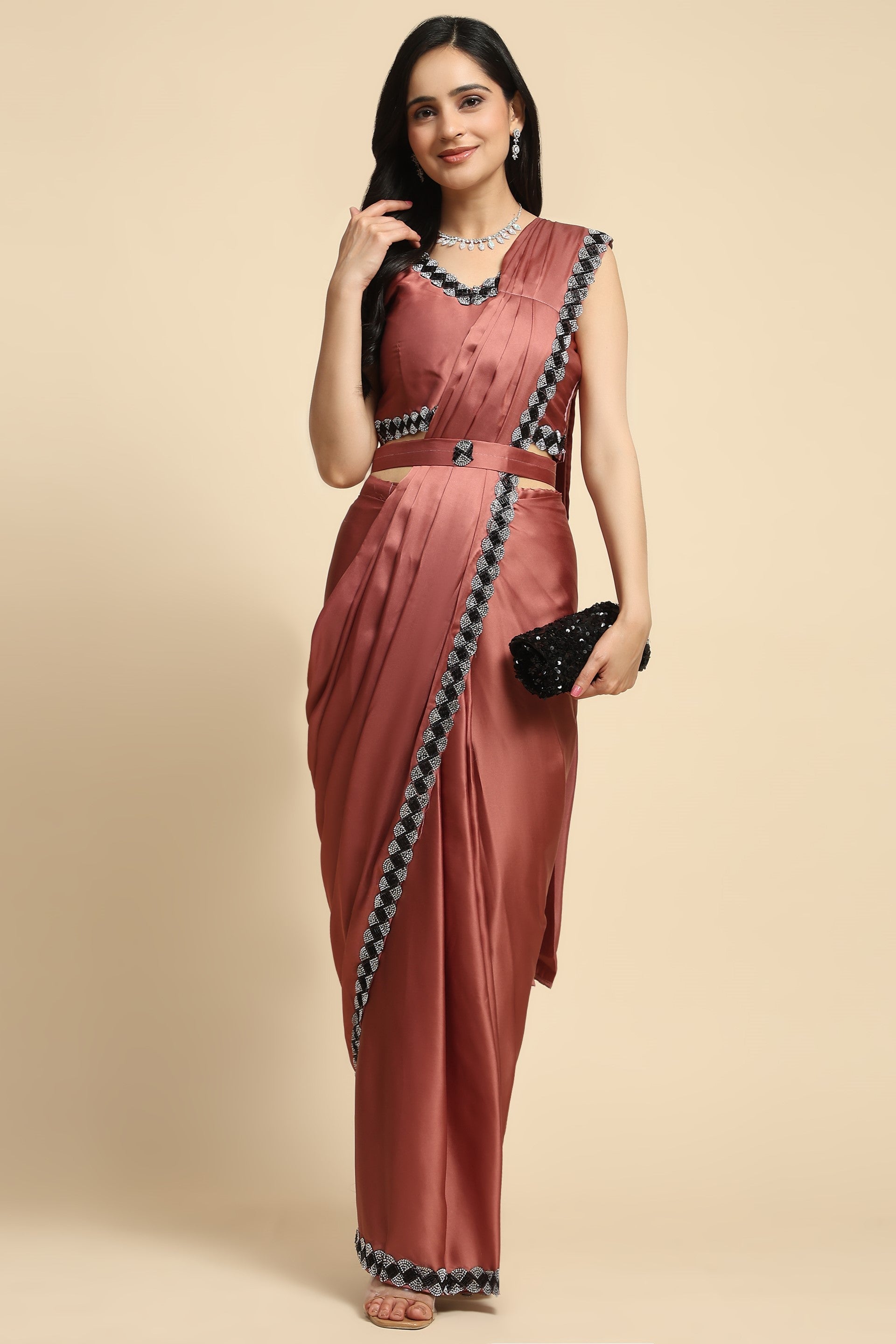 Blush Pink Stone Work Satin Saree-ZB133378_1_SareeButa.com