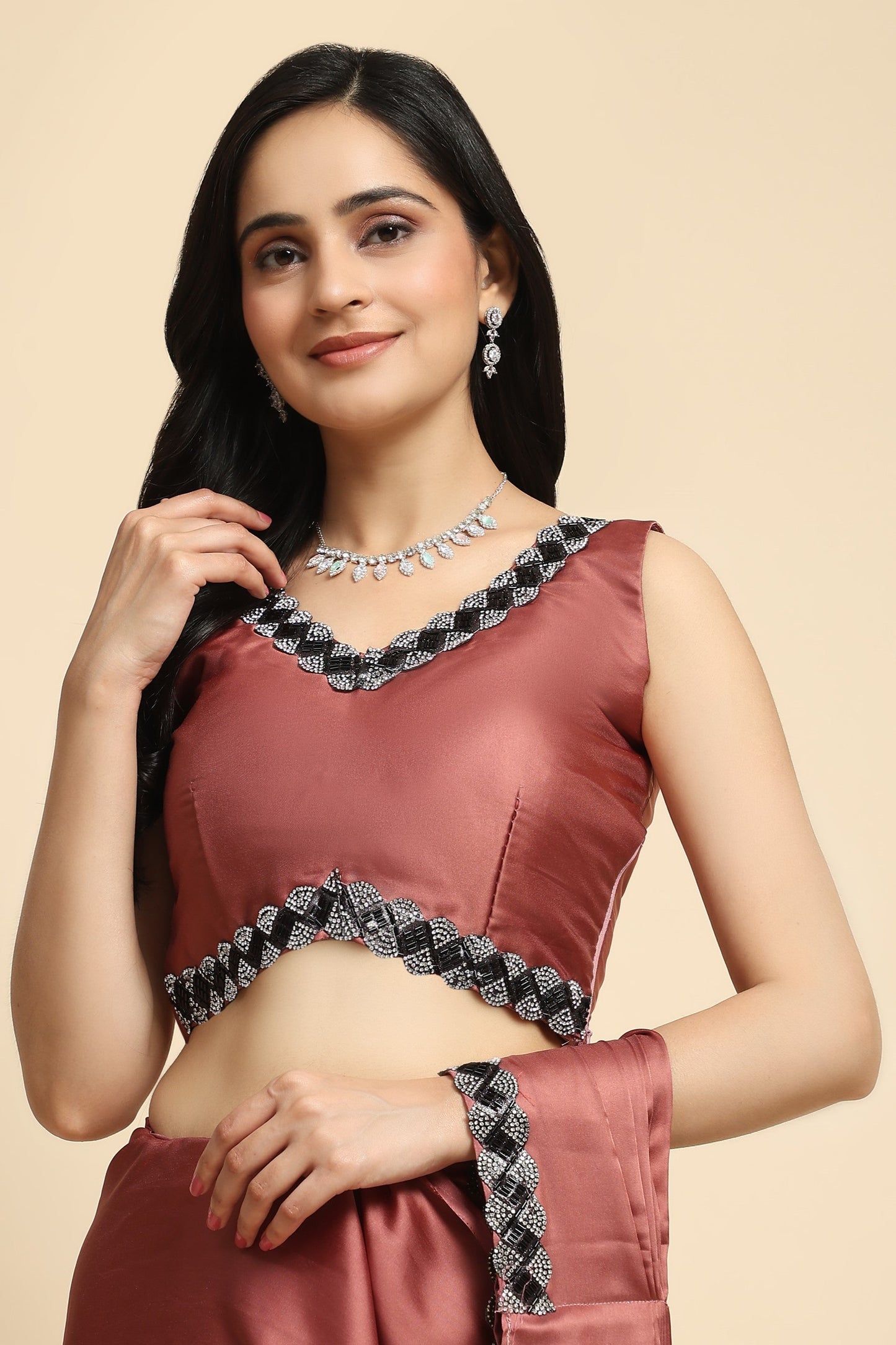 Blush Pink Stone Work Satin Saree-ZB133378_3_SareeButa.com