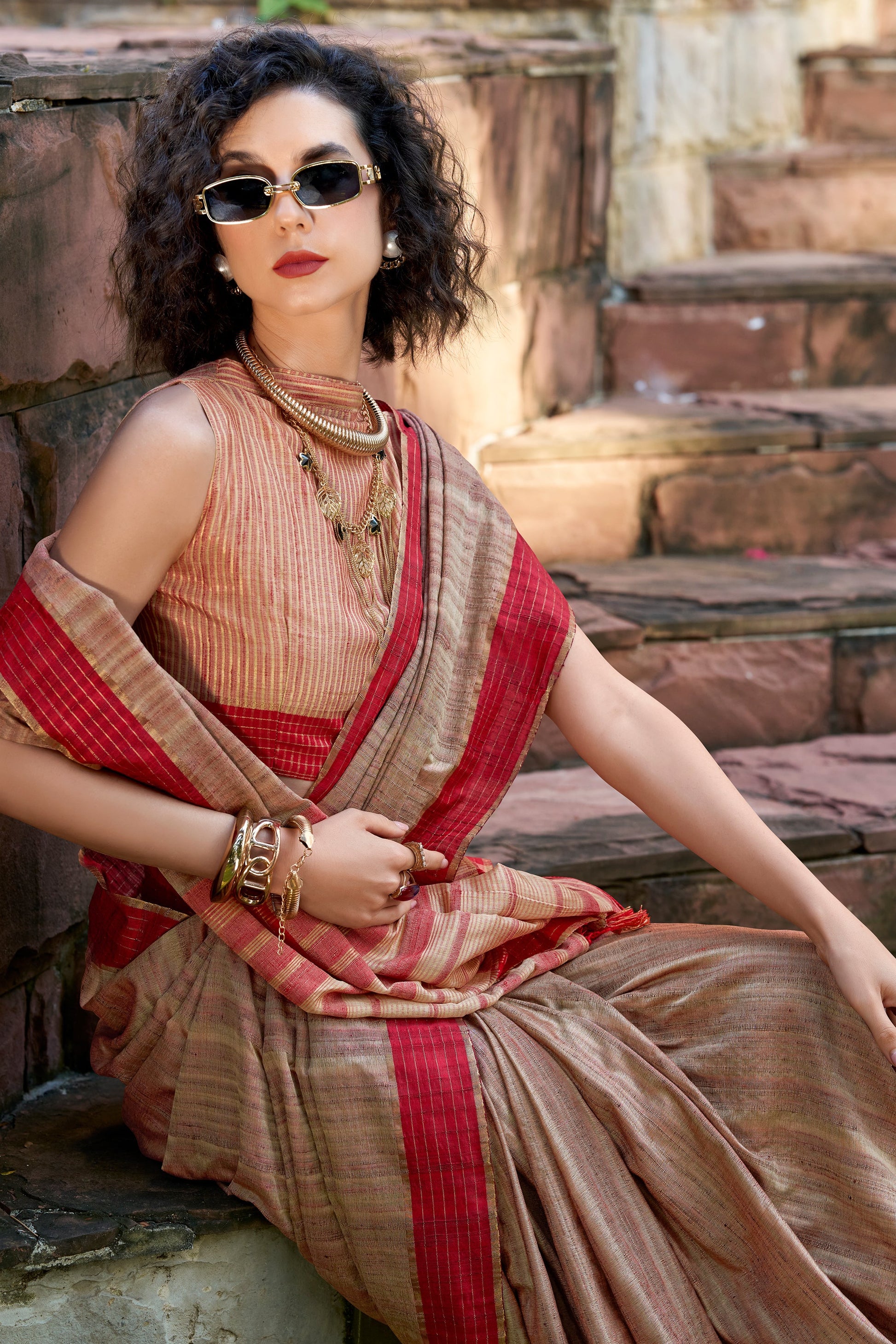 Blush Woven Cotton Silk Saree-ZB134028_2_SareeButa.com