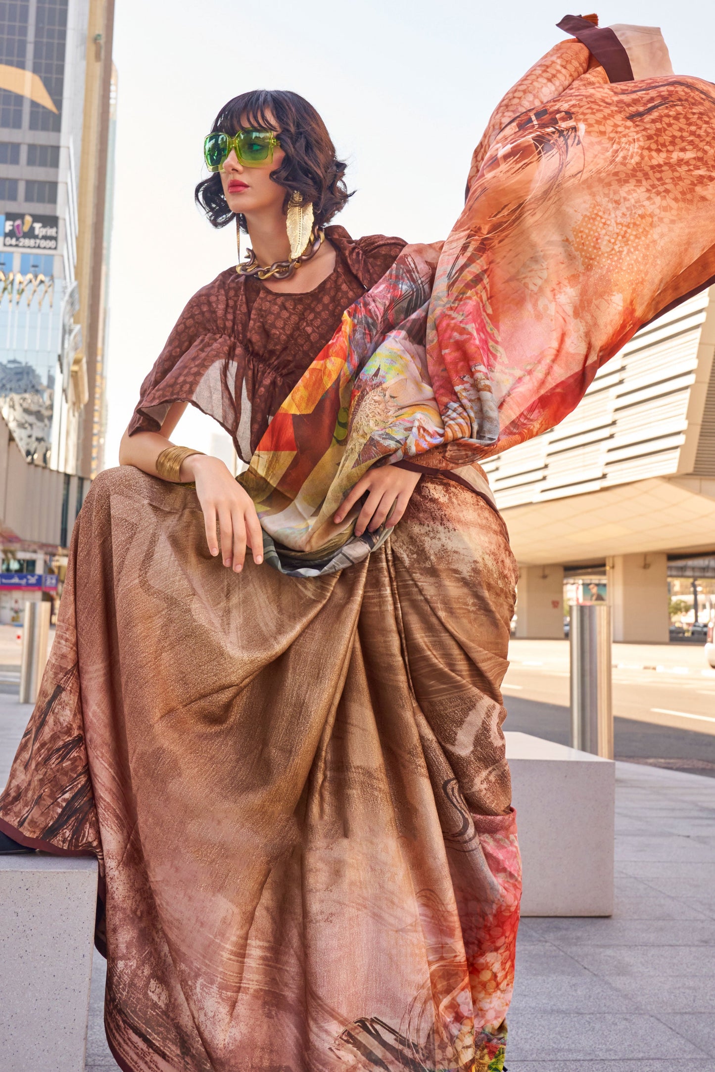 brown-printed-satin-saree-zb130685_2_SareeButa.com