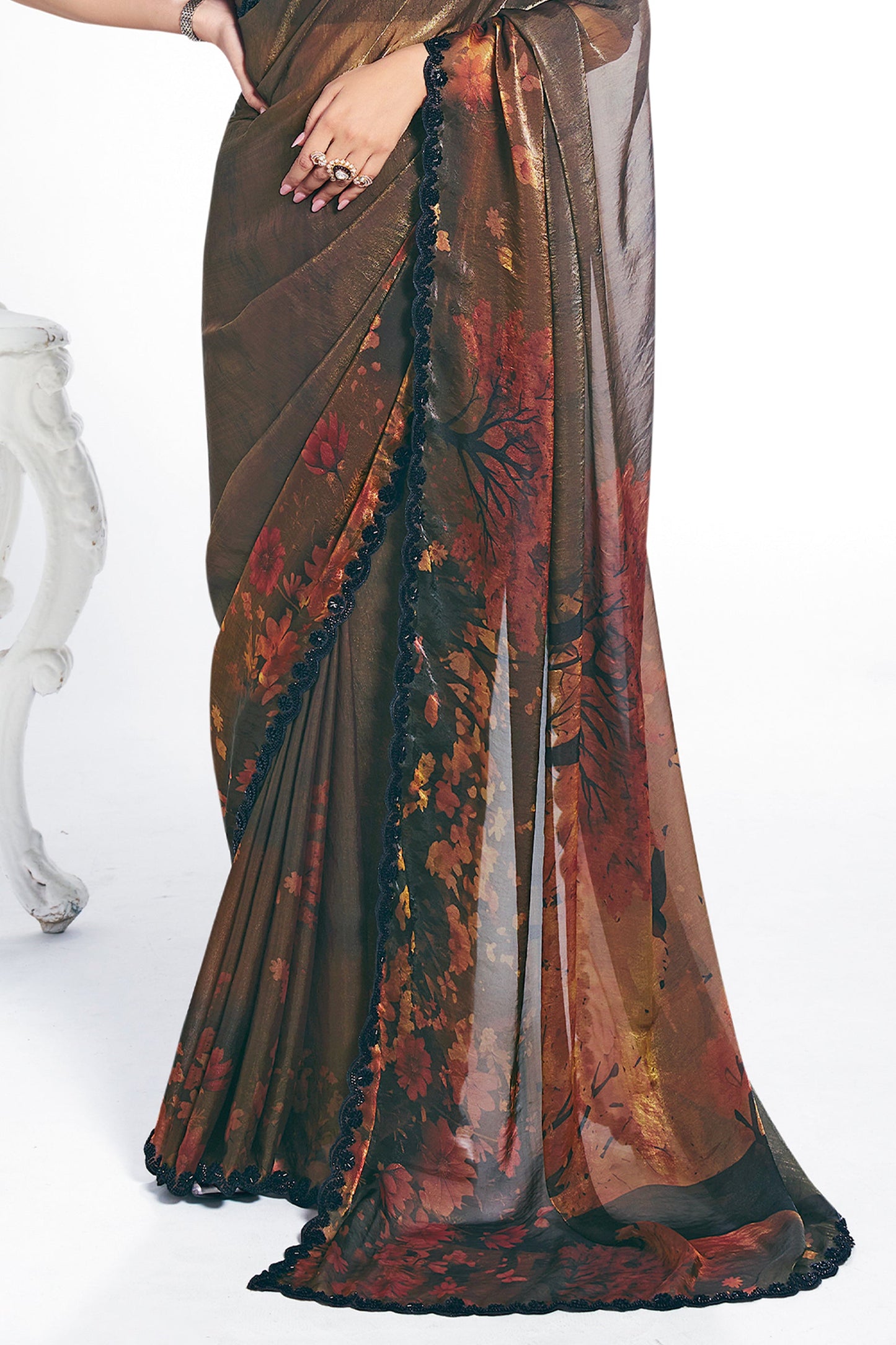 Brown Digital Printed Satin Silk Saree-SAR10268_4_SareeButa.com