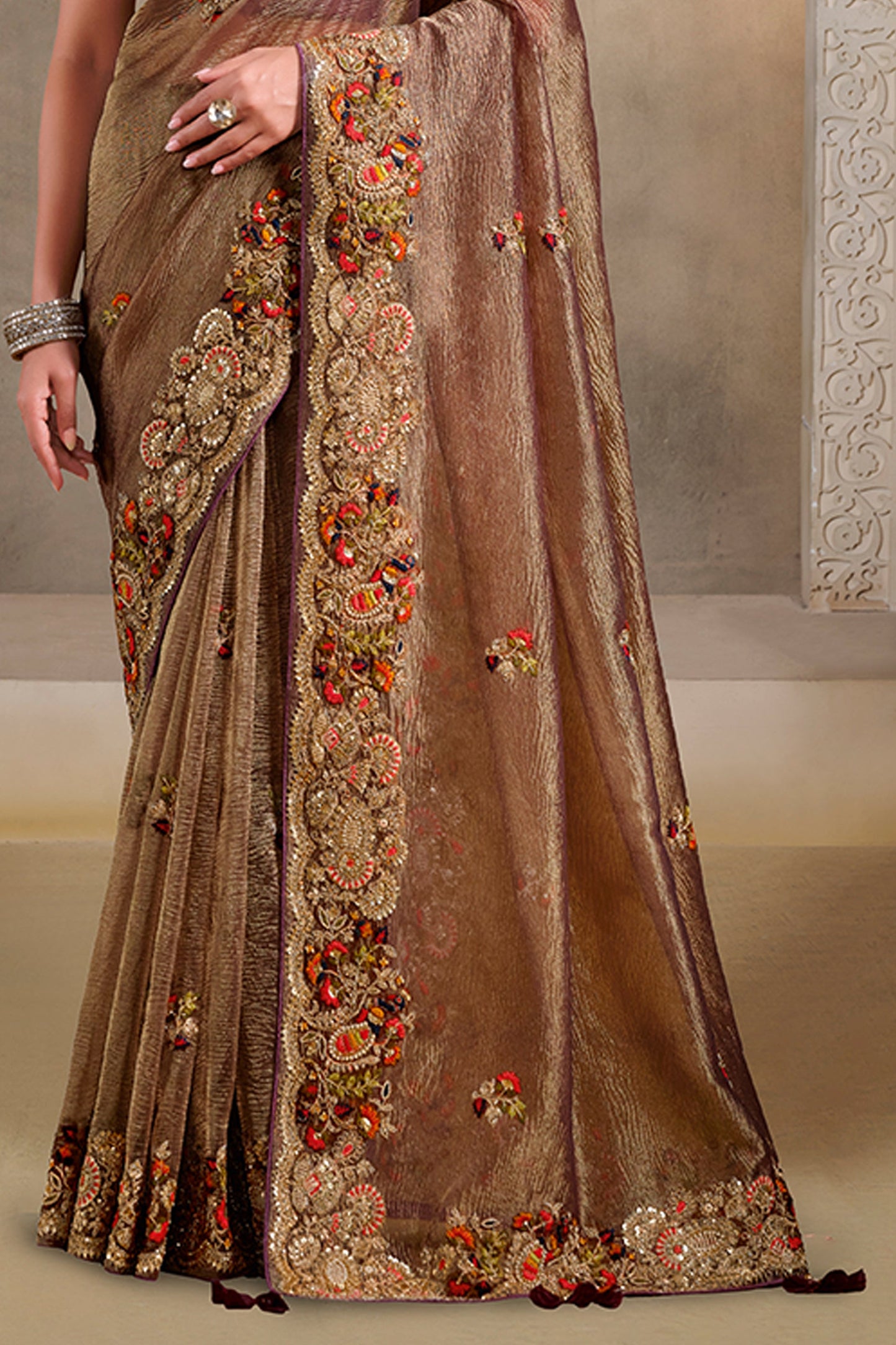 Brown Embroidered Crush Banarasi Saree-SAR10880_3_SareeButa.com