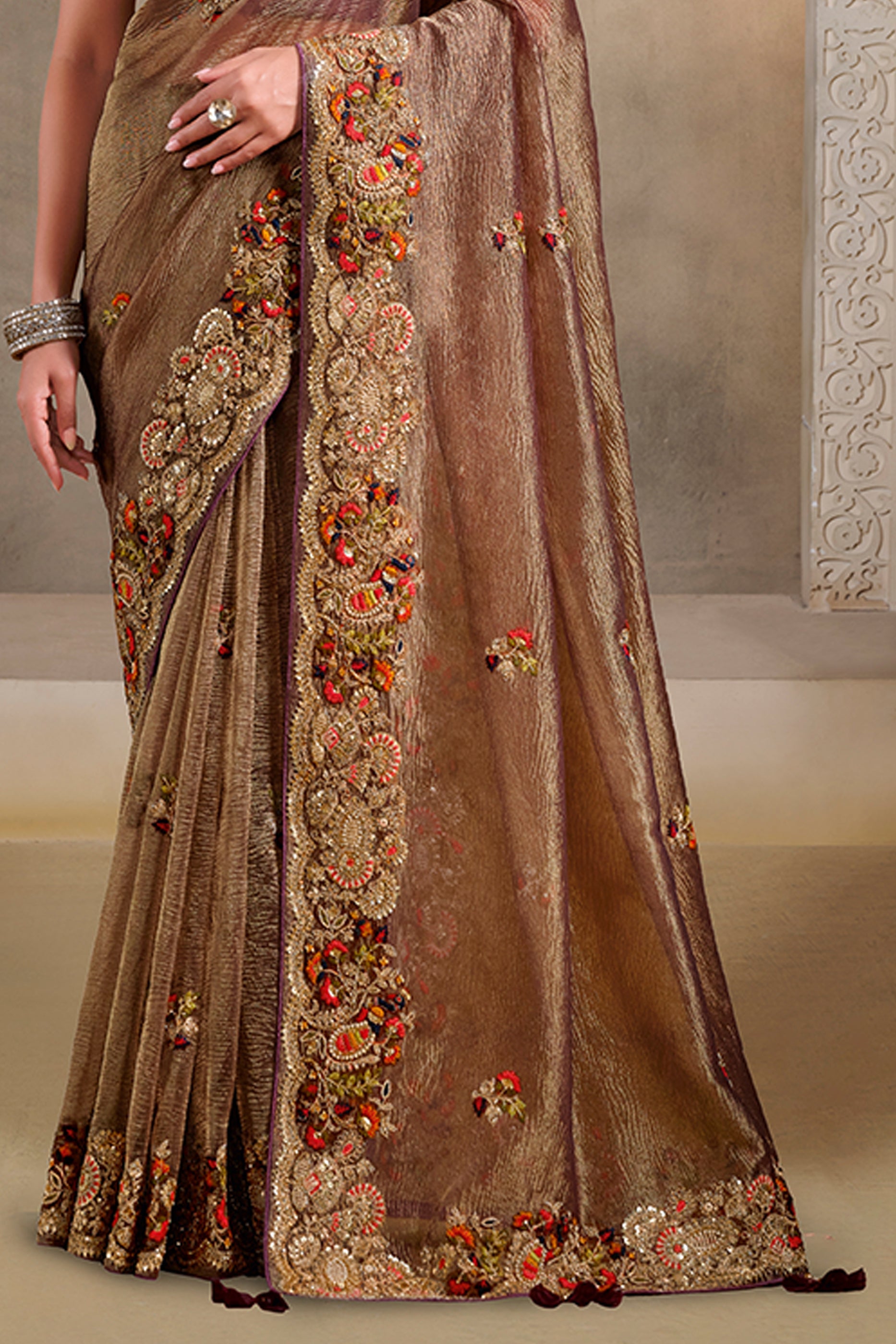 Brown Embroidered Crush Banarasi Saree-SAR10880_3_SareeButa.com