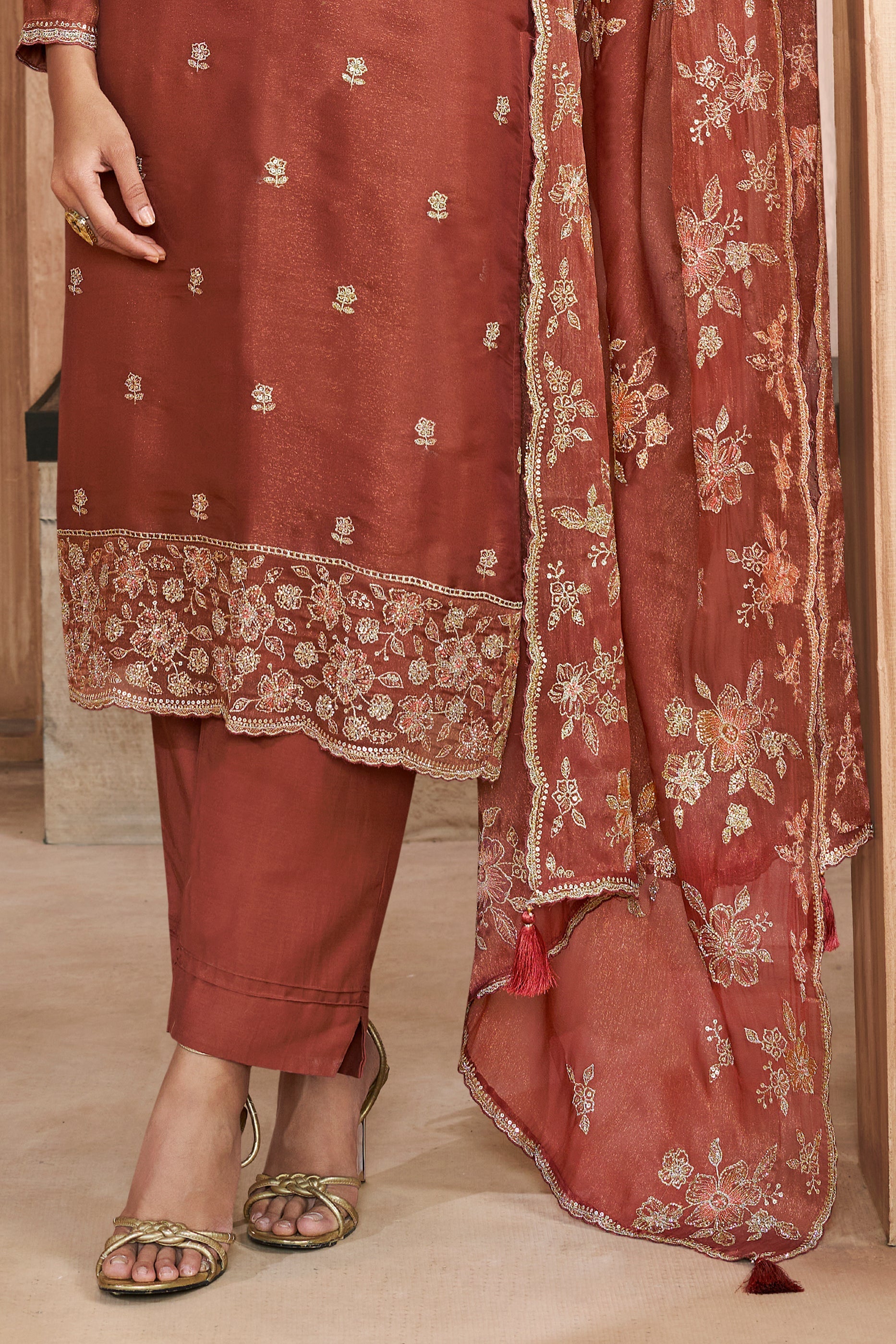 Brown Embroidered Silk Suit-SAR11748_4_SareeButa.com