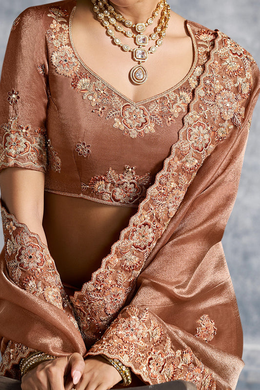 Brown Embroidered Tissue Silk Saree-SAR10453_2_SareeButa.com