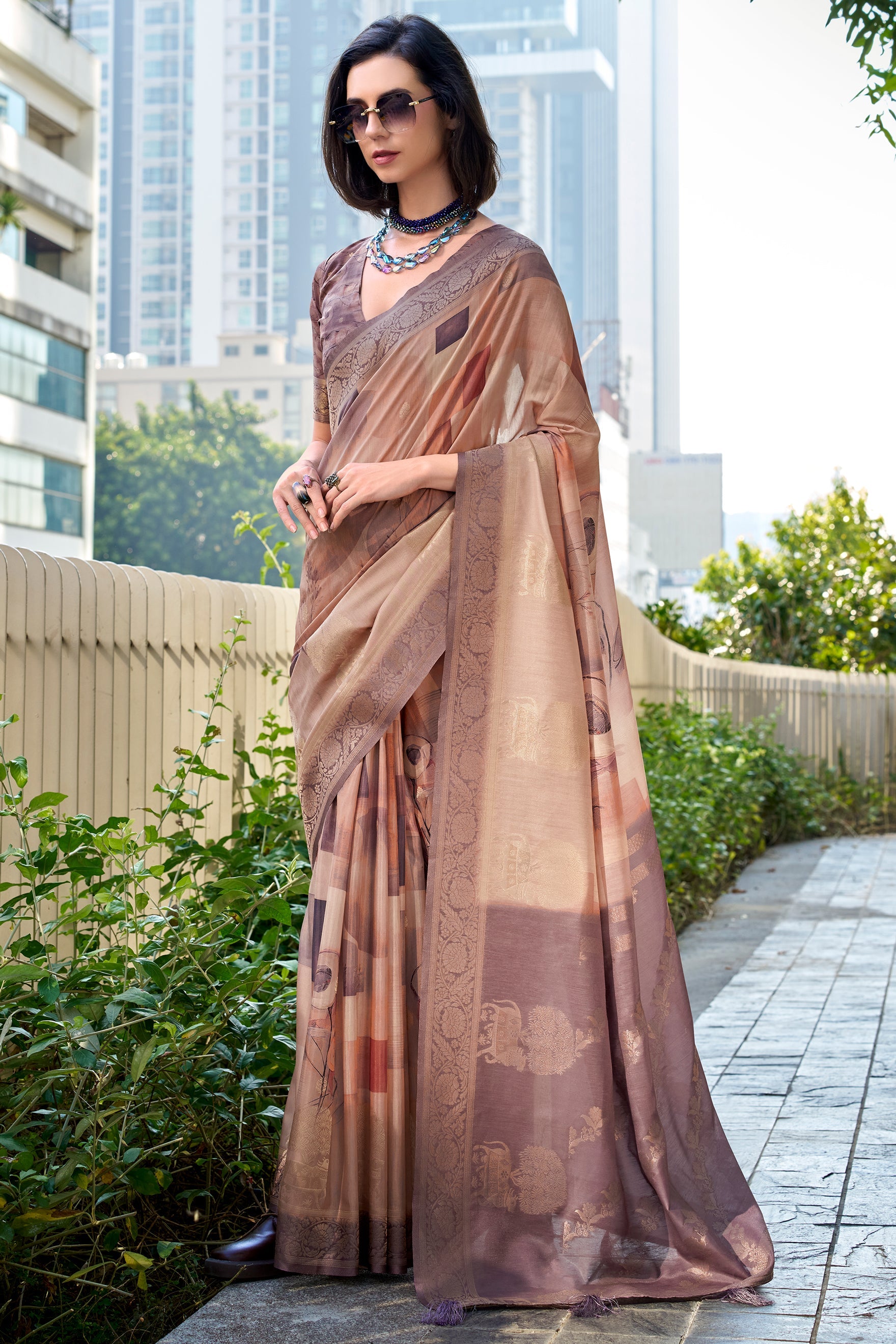 Brown Jacqaurd Silk Saree-ZB133856_1_SareeButa.com