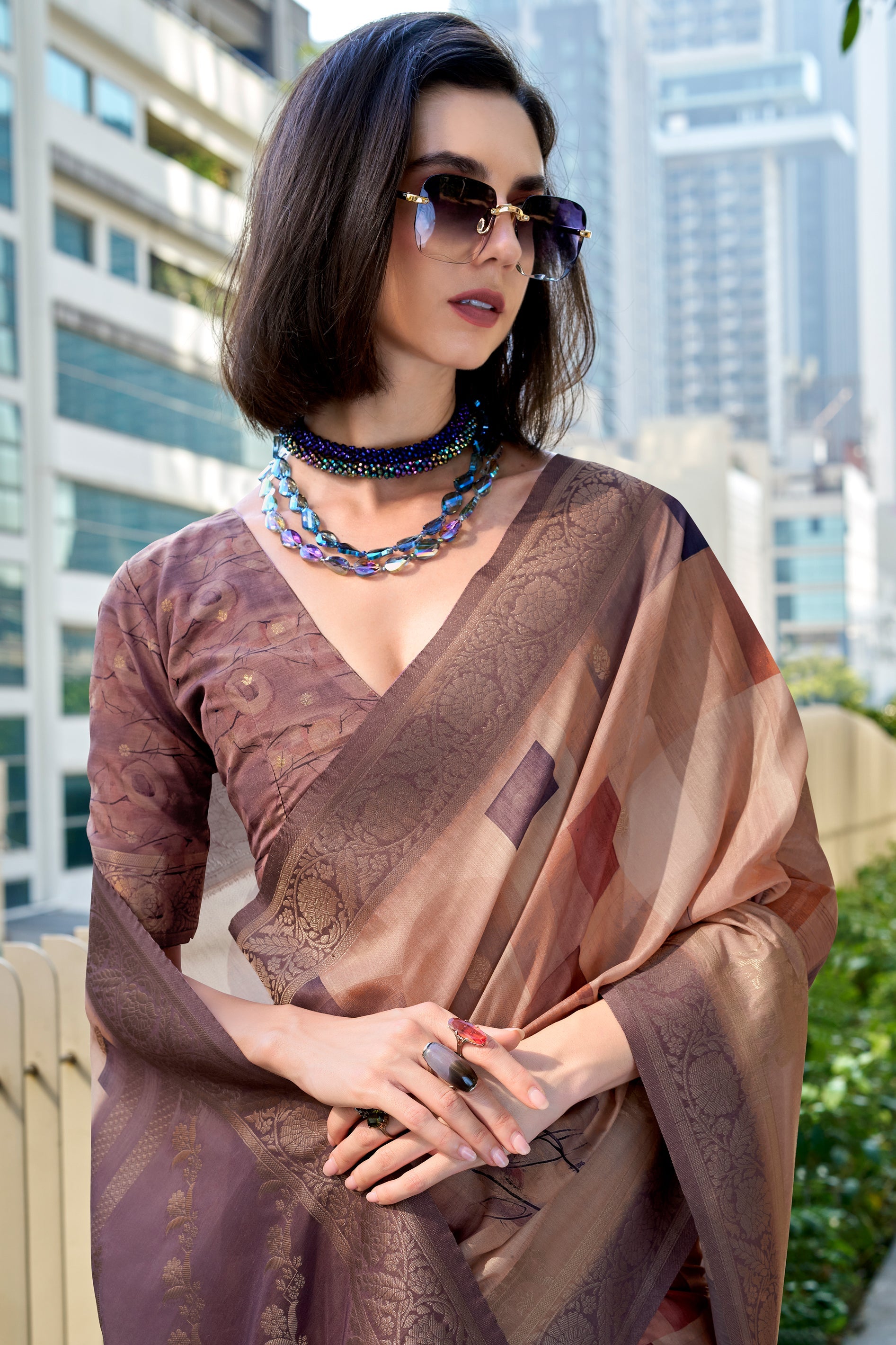 Brown Jacqaurd Silk Saree-ZB133856_2_SareeButa.com