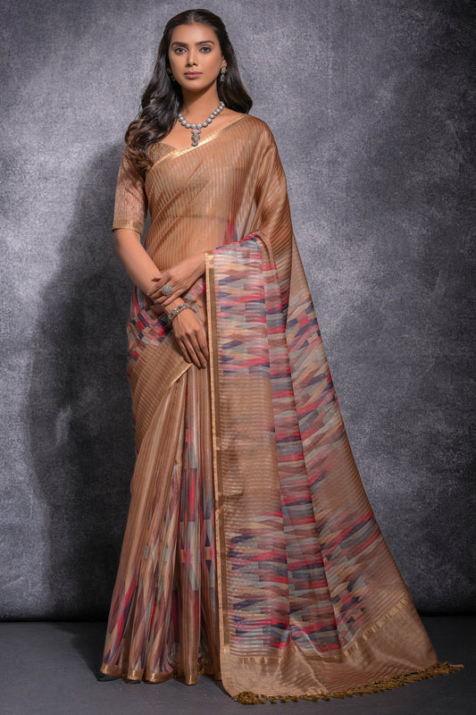 brown-printed-linen-silk-saree-zb132507_1_SareeButa.com