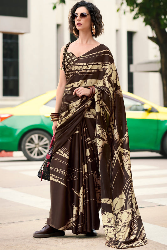 brown-printed-satin-saree-zb132473_1_SareeButa.com